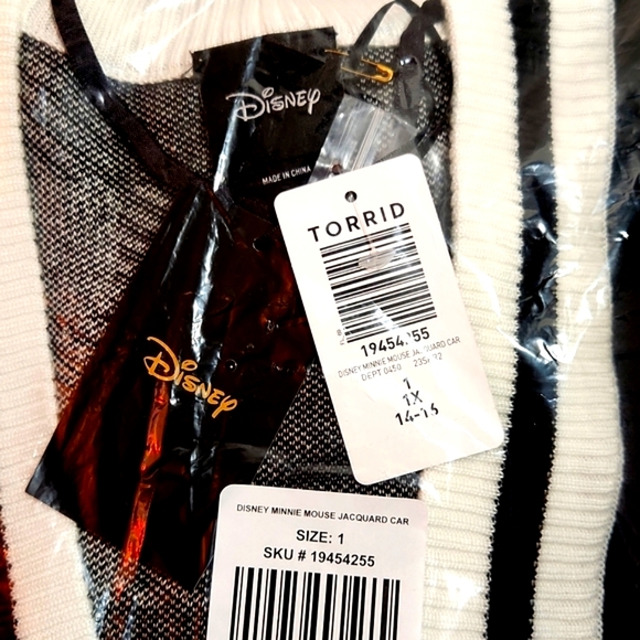 ❤️NWT VINTAGE TORRID CARDIGAN - MICKEY MINNIE MOUSE - JACQUARD SWEATER PLUS SIZE - Picture 6 of 12